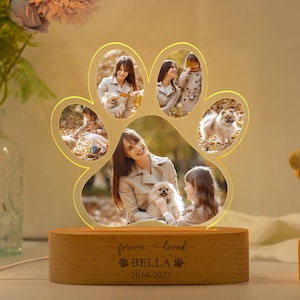 Benutzerdefinierte Hunde Foto Nachtlicht, Hund Erinnerungsgeschenke, Light Up Haustier Gedenktafel, benutzerdefinierte Foto Geschenk, personalisiertes Geschenk für Haustier Verlust, Geschenke für Haustier