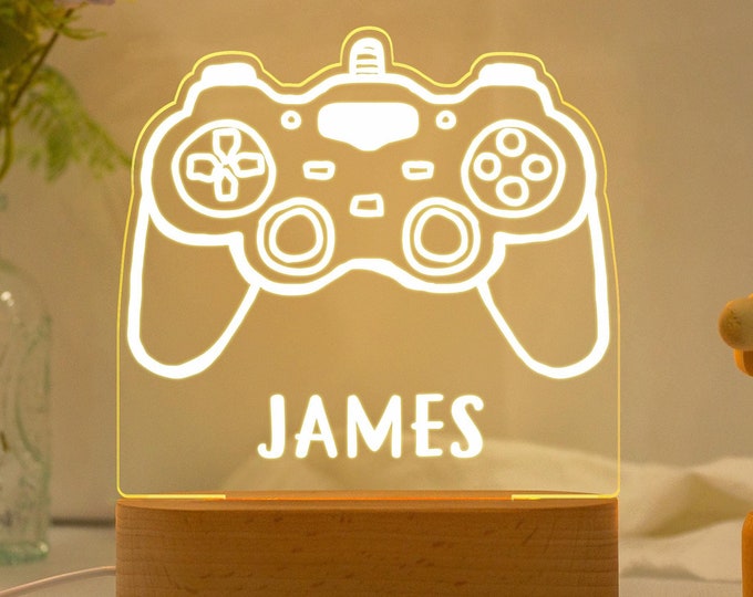 Personalized Game Console Night Light,Custom Game Console Desk Lamp,Gamer Room Decor,Gift for Gamer,Birthday Gift for Kids,Gaming Light