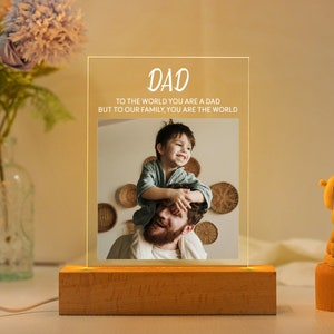 Best Dad Photo Night Light,Fathers Day Gifts,Custom Gift for Him,Bedroom Night Light,Gifts for Dad,Personalized Father Birthday Gift