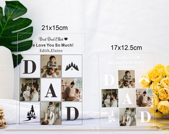 Plaque photo personnalisée pour papa, plaque photo papa, cadeau fête des pères, meilleur papa de tous les temps, cadeau commémoratif pour mari, décoration de chambre à coucher pour lui