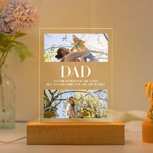 Personalized Photo Night Light,Fathers Day Gifts,Best Dad Ever,Custom Name Light,Personalized Gifts,Bedroom Night Light,Gift for Dad