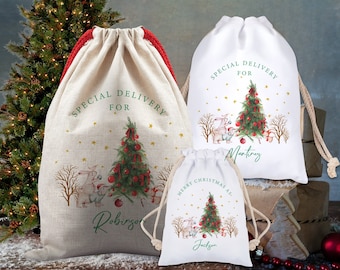 Personalisierte Santa Sack, Weihnachtsstrumpf, Peter Kaninchen, Peter Kaninchen Weihnachten, Santa Sack, Heiligabend Box, erstes Weihnachtsgeschenk