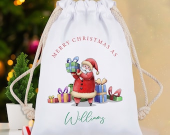 2023 Xmas Gift Sack, Personalized Christmas Gift Bag, Large Santa Sack Bag, Christmas Sack with Name, Candy Christmas Sack, Holiday Gift Bag