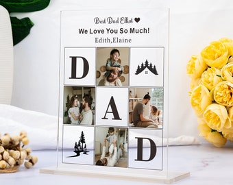 Personalized Photo Plaque For Dad, Daddy Photo Plaque Signs, New Dad Gift, Custom Photo Acrylic Plaque, Father's Day Gift, Best Dad Ever