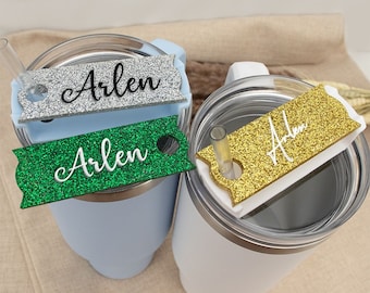 Personalized Tumbler Name Tag, Tumbler Name Plate, Custom Name Tunbler Tag, Stanley Cup Name Plate,  Stanley Accessory, Gift For Firends Her