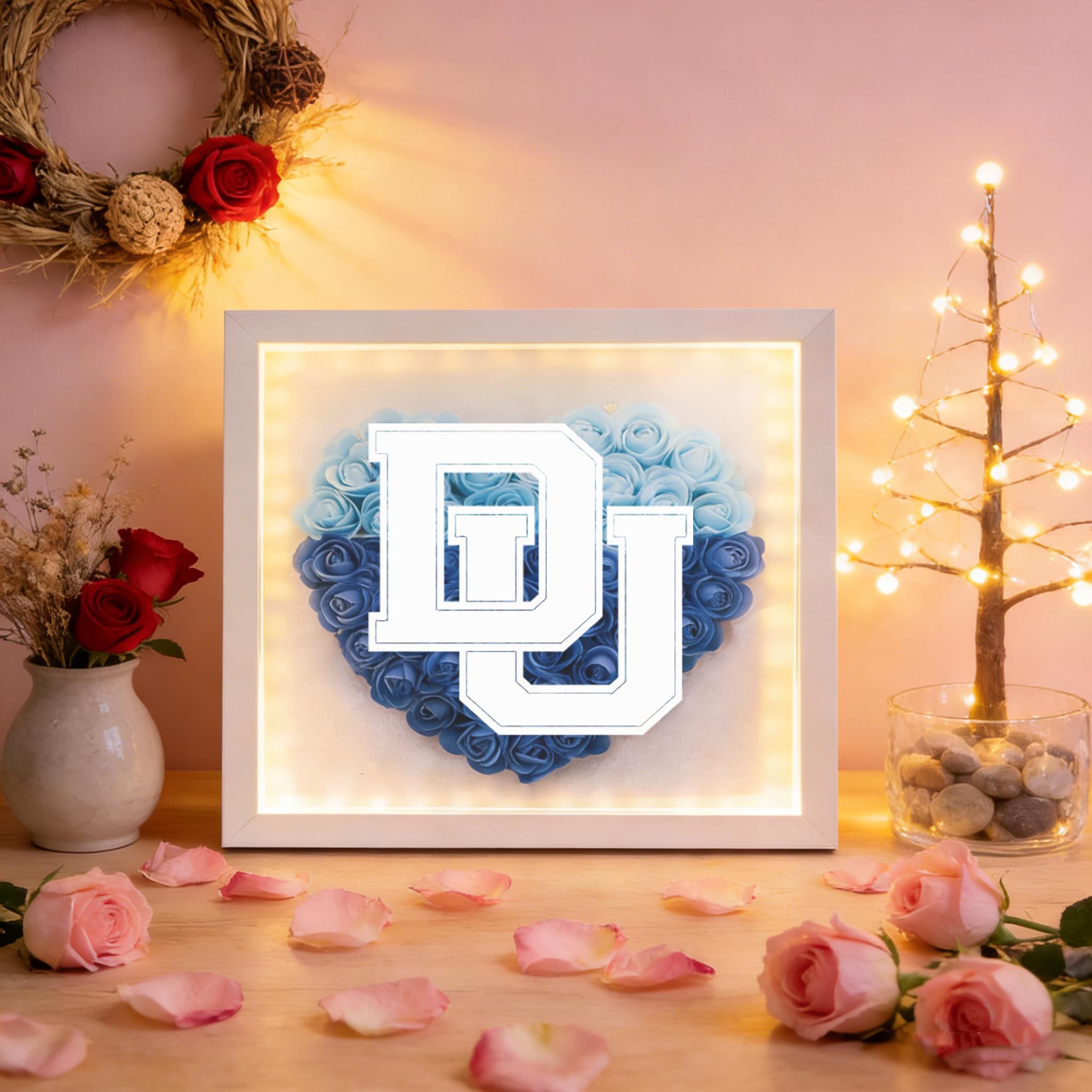 Commitment Box Flower Shadow Box With College Logo,graduation Gift for Her Him,college ...