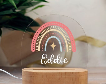 Veilleuse arc-en-ciel personnalisée, veilleuse pour bébé, lampe de nuit pour enfant, cadeau de baptême, décoration pour chambre d'enfant, cadeau baby shower, cadeau d'anniversaire, lampe de chevet