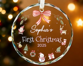 Personalized Baby's First Christmas Ornament 2025,Baby's First Christmas Bauble Gifts,Baby Newborn Gifts,Christmas Keepsake Gift,Xmas Decor