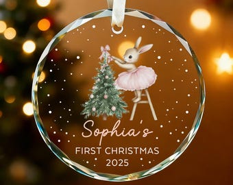 Baby Girl First Christmas Ornament,Baby's First Christmas,Personalized Baby Christmas Ornament,Custom Baby Ornament,Christmas Keepsake
