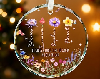 Best Friends Christmas Ornament,It Takes A Long Time To Grow An Old Friend,Soul Sisters Christmas Keepsake,Friendship Ornament,Besties Gift