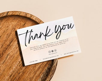 Small Business Editable Thank You Card Template Canva, Printable Thank You Card, Minimalist Printable Thank You Package Insert Template