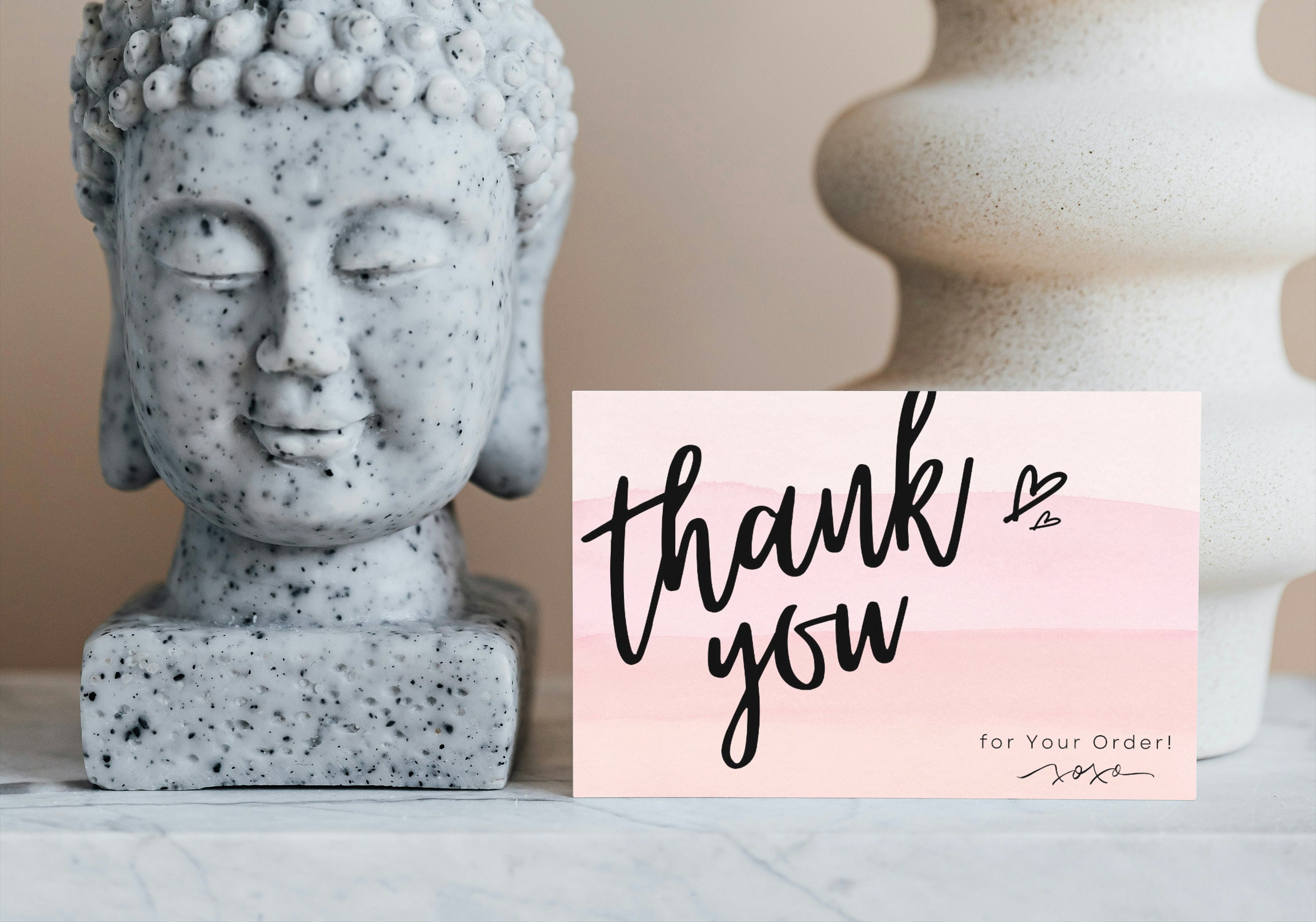 Editable Thank You Card Template Canva, Printable Thank You Card ...