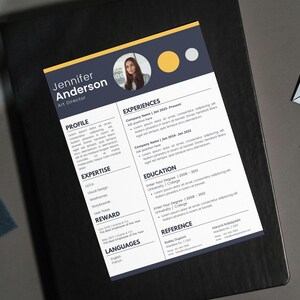 Canva Resume Template with photo, Canva Editable Professional Resume, Modern CV Template, Clean CV Template with Picture