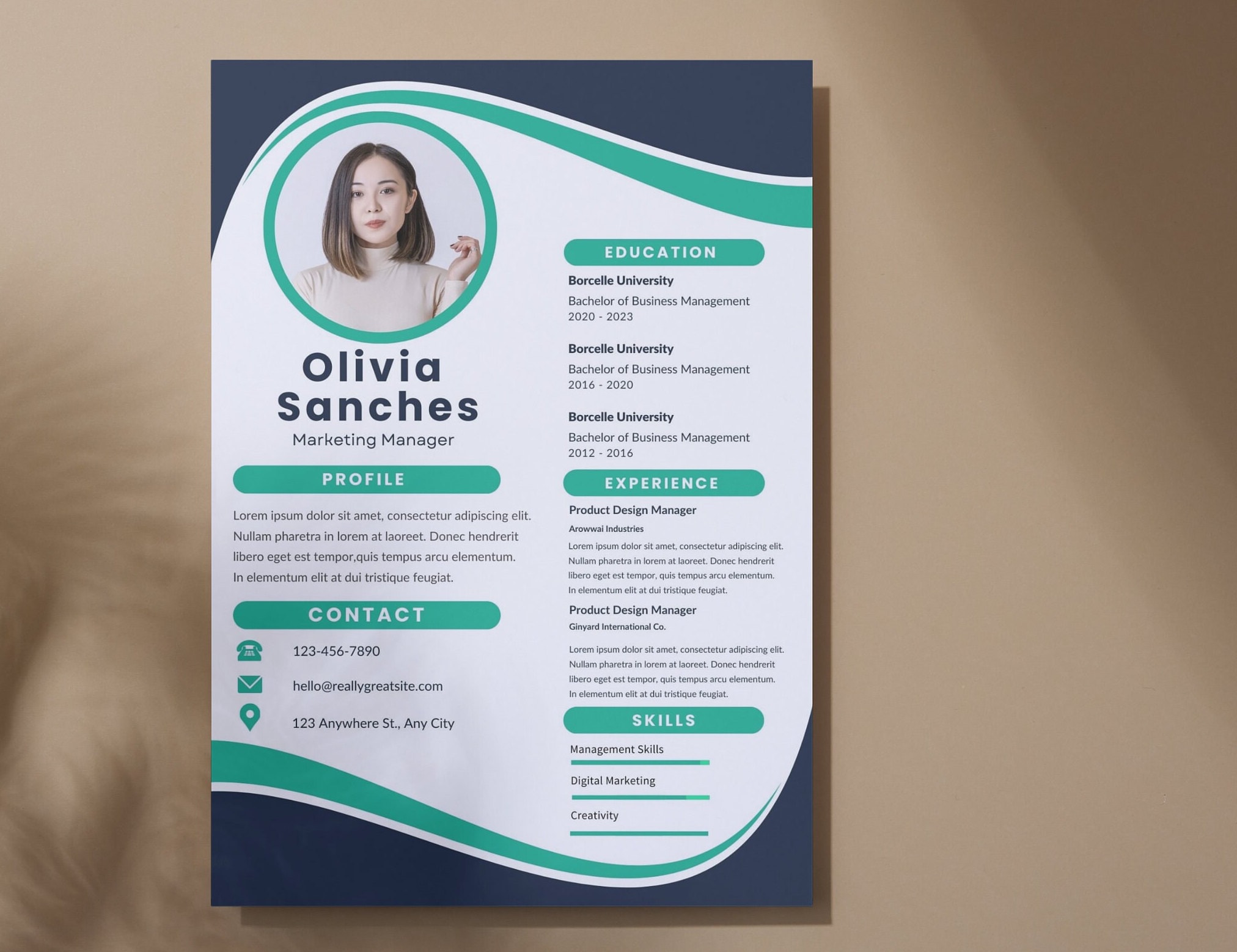 Editable Marketing Manager Resume Template With Photo, Canva Editable ...