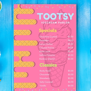 Editable Restaurant Menu Template, Canva Editable Food Menu Template, Customizable Menu Template, Printable Restaurant Food Menu