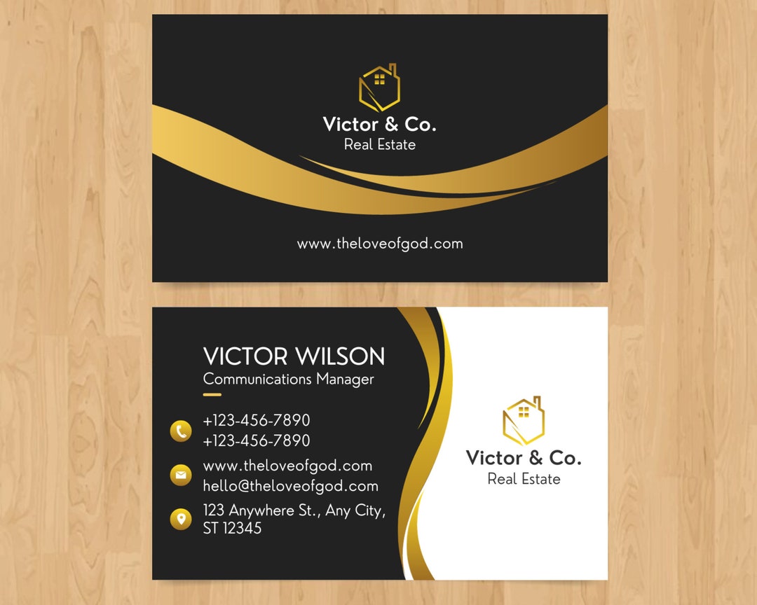 Golden Keys Real Estate Business Card elegant Real Estate Business Card
