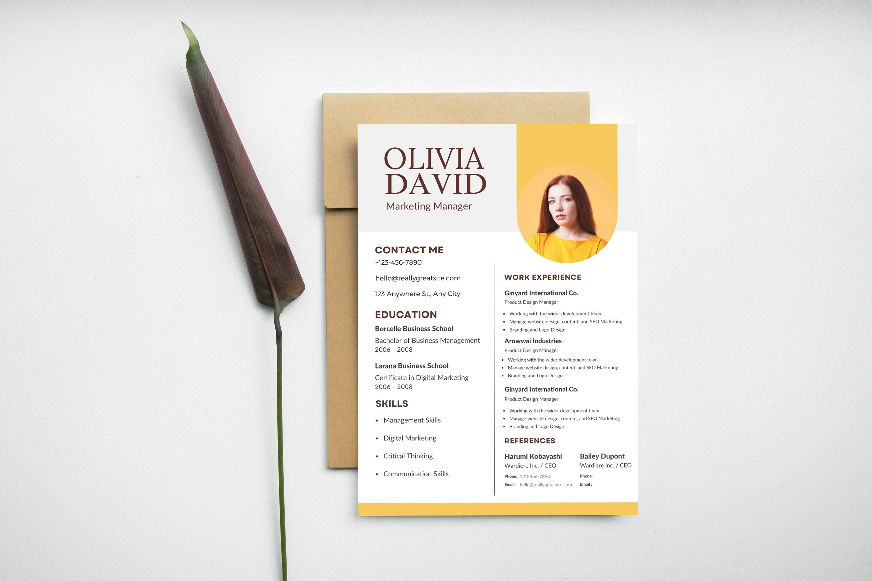 Editable Marketing Manager Resume Template With Photo, Canva Editable ...