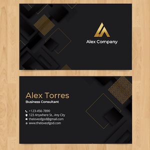 Black & Gold Business Card | Golden Elegance Business Card | Creative Modern Business Card | Unique and Stylish  Business Card