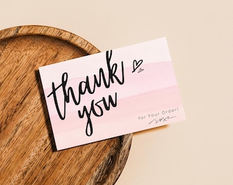 Bearbeitbare Dankeskartenvorlage Canva, druckbare Dankeskarte, minimalistische druckbare Dankesverpackungsbeilage für kleine Unternehmen PDF