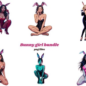 Kunstbundel AI konijntje meisje – 35+ Waifu-png&#39;s | Leuke en volwassen digitale download | Otaku-cadeau | AI Bunny-cosplaymeisjespakket | AI Bunny Girl-bundel