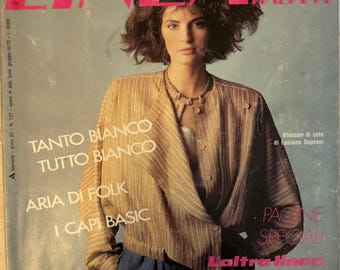 Linea Italiana No. 157 – Vintage Fashion 1984 – All White Looks, Luciano Soprani, Accessories Dossier, Avant-Garde Style – Rare
