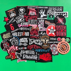 Lot de Stickers Rock, Musique, Logos Groupes de Rock, Metal, Punk