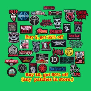 Rock Band Patch – Embroidered Iron-On or Sew-On Badge for Jacket or Vest