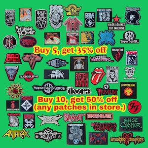 Heavy Metal Band Patch, Embroidered Iron On or Sew On for Backpack