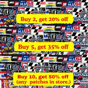 Motorsport Racing Patch | Embroidered Iron On Applique | Sew On Patch for Clothing