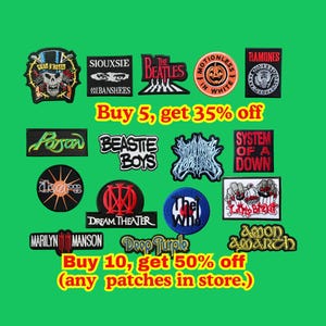Rock Music Patch – Heavy Metal Sew or Iron-On Badge for Jacket, Hat, Backpack