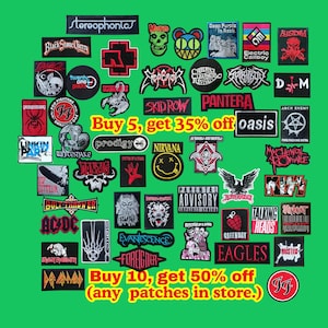 Heavy Metal Embroidered Patch – Iron or Sew On – Punk Goth Gift for Jackets
