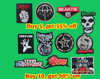 Rock Band Patch - Gesticktes Bügelbild oder Aufnäher für Jacke oder Weste