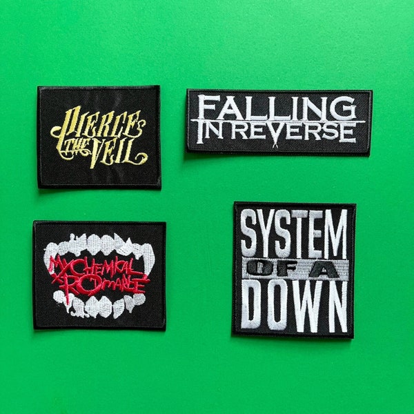 Rock Music Patches Set / System Of A Dow Patch Falling In Reverse Patch My Chemical Romance Patch Sew Or Iron On Embroidered Patches
