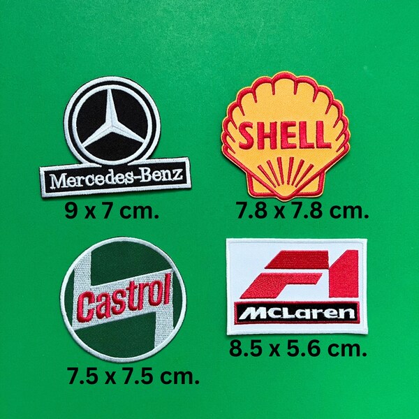 Motorsport PATCHES SET / Shell Patch / Mopar Patch / Castrol patch / Elf / Formula One Patch / Car Racing Patch / Car patches / Patches x 4