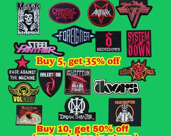 Parche bordado de banda de heavy metal: aplique termoadhesivo o para coser en chaqueta o mochila