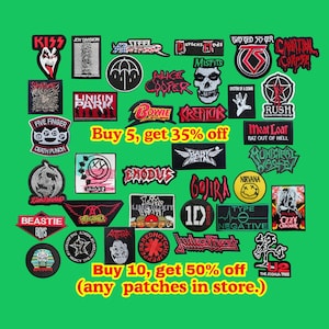 Rock Band Patch - Gesticktes Bügelbild oder Aufnäher für Jacke oder Weste