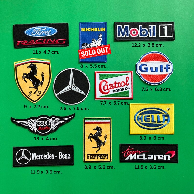 20 Motorsport Patches Random Lot / Formula One Rally Racing Motorsport Patch / Sew Or Iron On Embroidered Patch / Wholesale Motorsport Patch zdjęcie 6