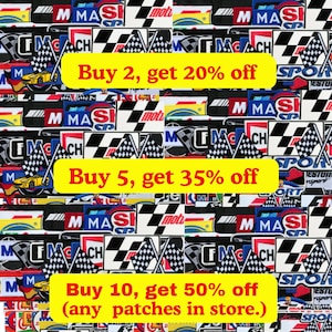 Geborduurde racepatch | Motorsport-appliqué | Opstrijken of naaien voor jassen en uitrusting