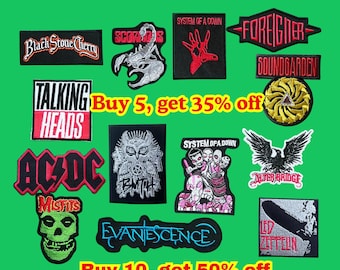 Heavy Metal Embroidered Patch – Iron or Sew On – Punk Goth Gift for Jackets