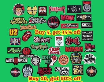 Rock Music Patch – Heavy Metal Sew or Iron-On Badge for Jacket, Hat, Backpack