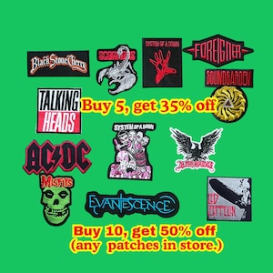 Heavy Metal Embroidered Patch – Iron or Sew On – Punk Goth Gift for Jackets