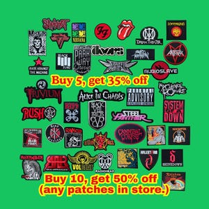 Parche bordado de banda de heavy metal: aplique termoadhesivo o para coser en chaqueta o mochila