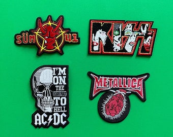 Heavy Metal Rock Music Patches Set / AC/DC Patch Sum 41 Patch / Hard Rock Music / Pop-punk Music / Sew Or Iron On Embroidered Patches