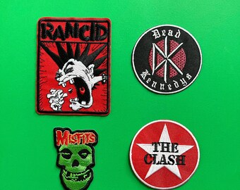 Rock Music Patches Set /The Clash patch Misfits Patch Rancid Patch Dead Kennedy patch / Sew Or Iron On Embroidered Patches / Punk Rock Music