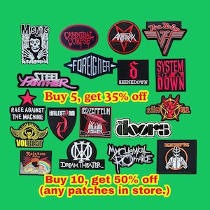 Heavy Metal Band Embroidered Patch – Iron or Sew On Applique for Jacket or Backpack