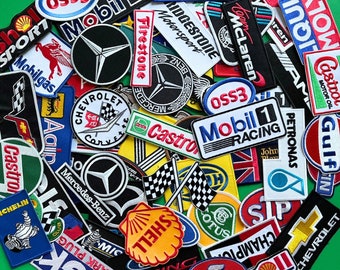 20 Motorsport Patches Random Lot / Formula One Rally Racing Motorsport Patch / Sew Or Iron On Embroidered Patch / Wholesale Motorsport Patch