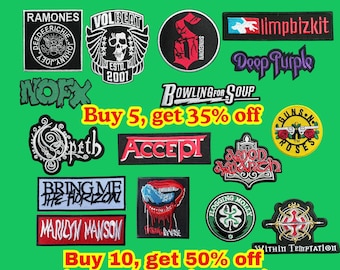 Parche bordado de música heavy metal rock: para planchar o coser en chaquetas, gorras o mochilas.