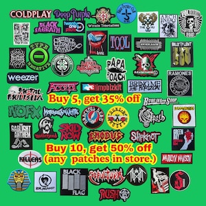 Rock Band Patch, Embroidered Iron On or Sew On Badge for Jacket & Vest