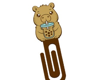 Capybara Boba Tea Bookmark STL File (Digital Download)