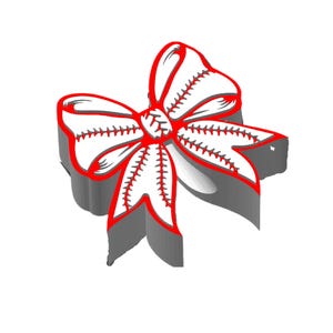 Baseball Softball Bow Straw Topper: 3D Print STL File 2 sizes 3MF File included